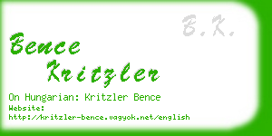 bence kritzler business card